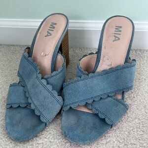 MIA Blue Suede Women's Mules